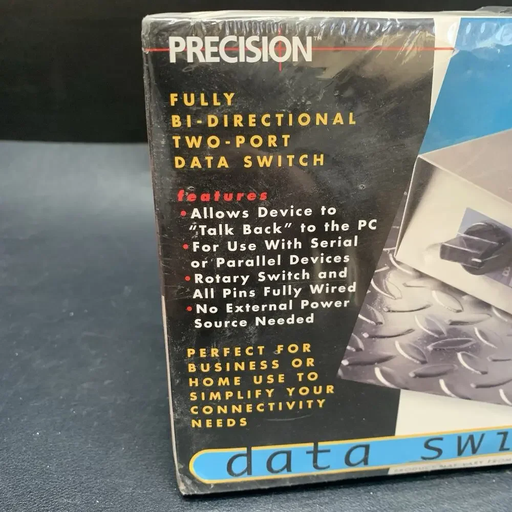 Precision Instruments Fully Bi-Directional Two Port Data Switch, Manual. Nos